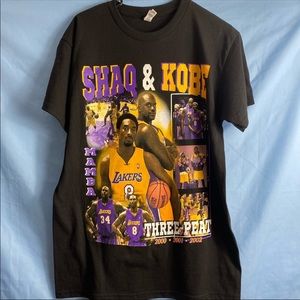 SHAQ AND KOBE THREE PEAT NBA LAKERS TSHIRT